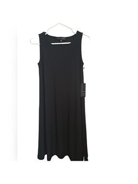 LIV HABITAT CLOTHES lightweight polyester spandex sleeveless tank dress black XS